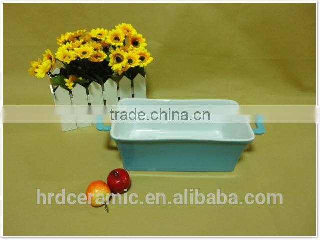 2014 daily use porcelain ceramic bakeware with two handle