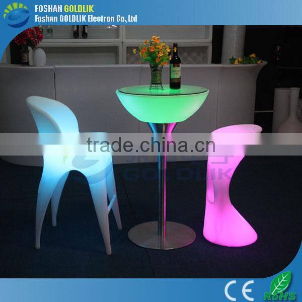 GLACS Control plastic patio furniture LED lighting bar stools