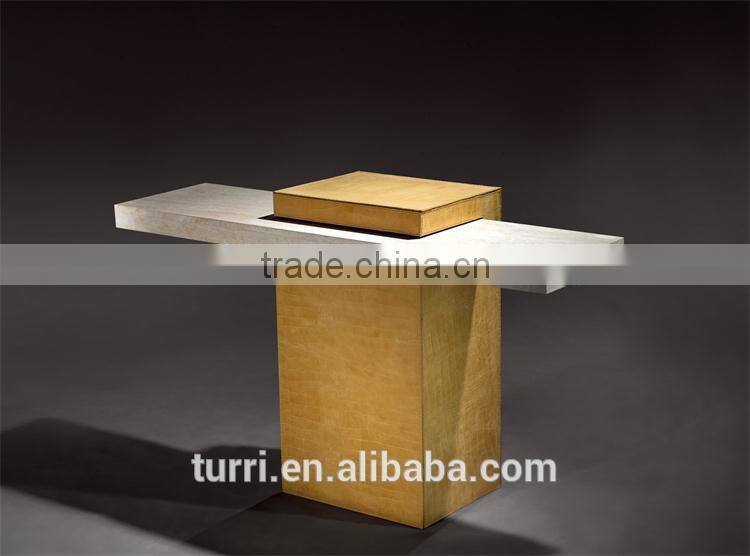 Modern white and yellow veins all marble combined console table