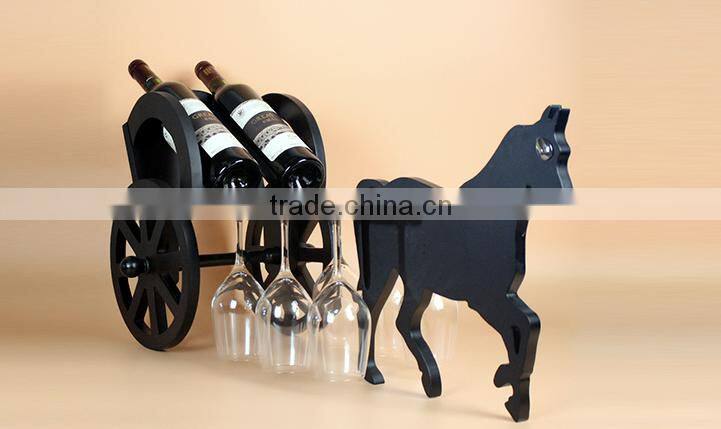 animals decorative wrought wood wine racks Promotion Weeding Gift Animal Shaped Single Wine Bottle Serving Rack Holder Di