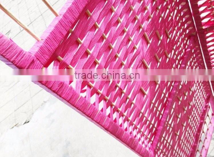 High quality customized hotel decorative colorful paper rope knitted mini folding screen room divider