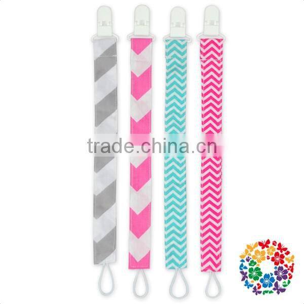 elastic loop cotton ribbon white plastic pacifier clip
