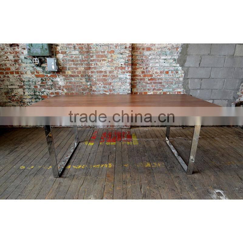 Outdoor dining table with Stainless Steel Base
