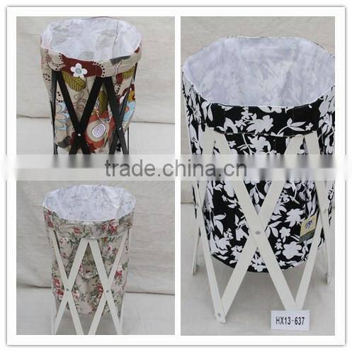 Wooden Baking Color Frame Foldable Laundry Basket/Hamper Furniture in Bangkok