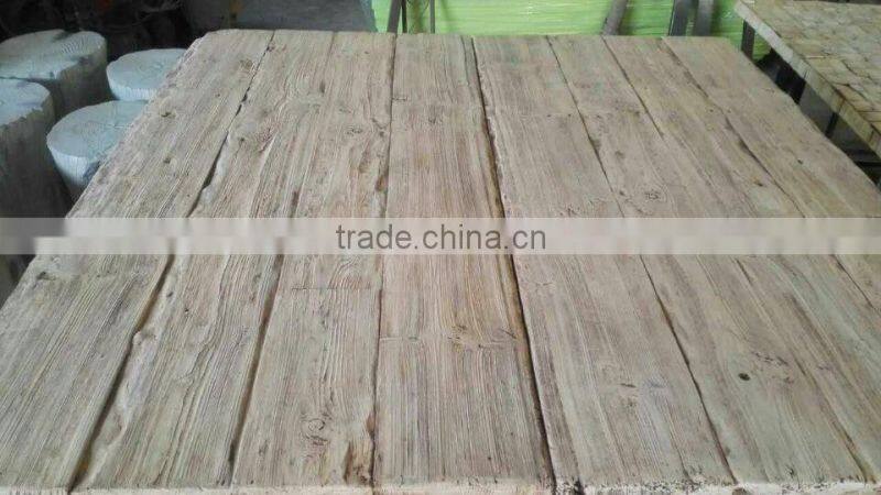 Fiberglass clay wooden look outdoor garden furniture set