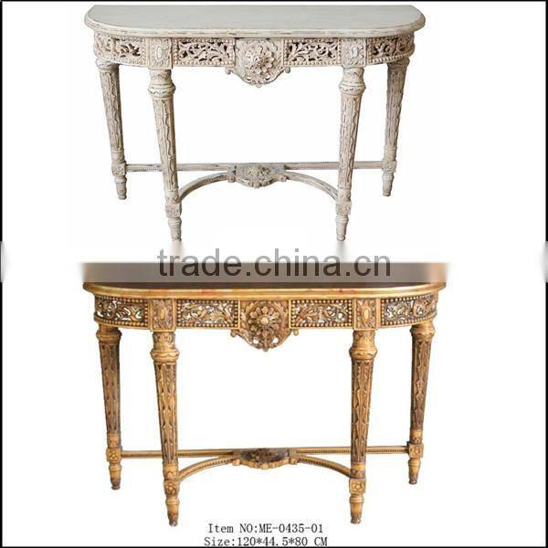 Marble top European style console table for living room ME-0435-01