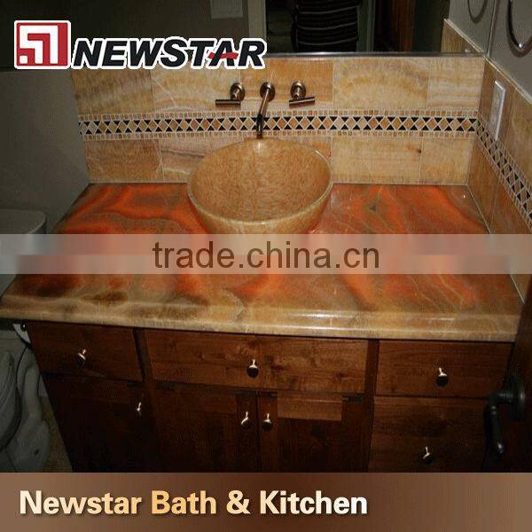 yellow onyx bathroom tile&vanity top