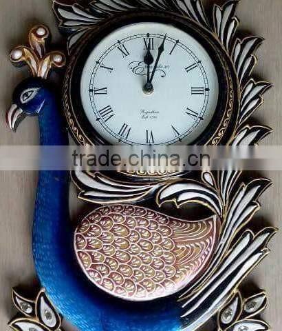 Peacock Painted Wall Clock