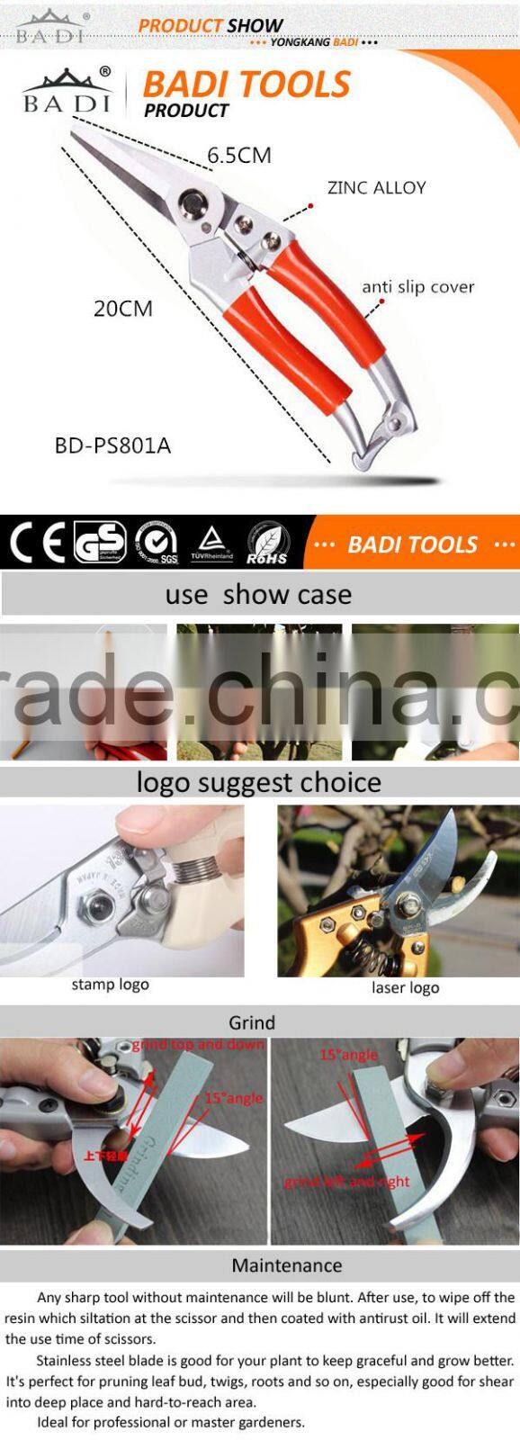 8 inch straight blade garden ratchet pruning shears