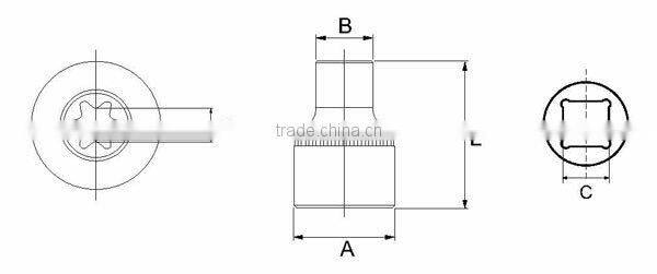 1/4DR Torx Socket Auto Tool Hand Socket