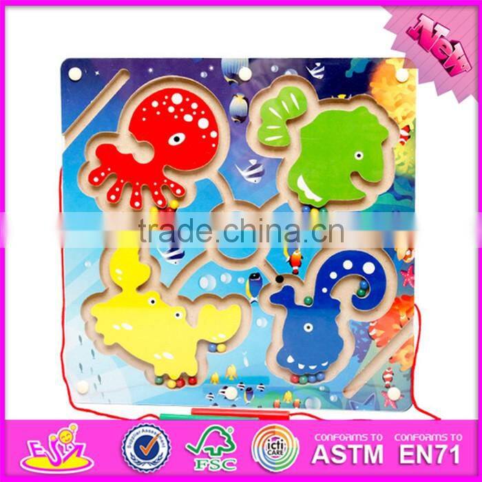 2017 New products kids educational toy wooden magnetic color maze W11H019