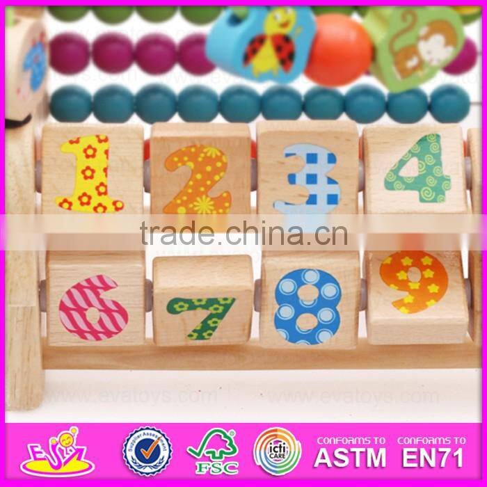 2016 brand new wooden beads toy, lovely educational wooden beads toy, cute preschool wooden beads toy W11B087