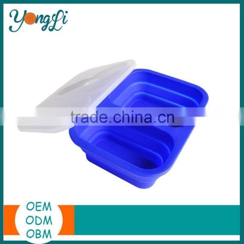 Kitchen Ware Silicone Kids Lunchbox With Fork