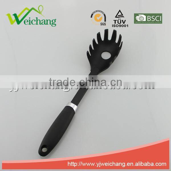 WCKT235B Premium Nylon utensils SPAGETTI SERVER Pasta fork Cooking Utensil Gadgets Set with rubber handle