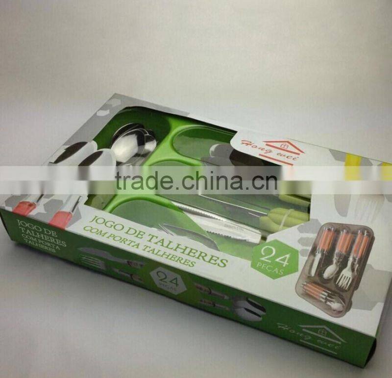 Popular 2016 years Wedding series 18/10 stainless gold plated cutlery set