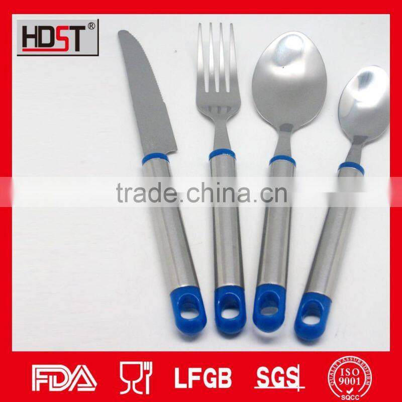 customized cheap stainless steel round handle cutlery for best selling