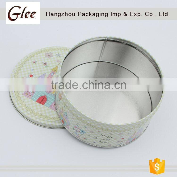 european style custom printed wholesale round metal tin box