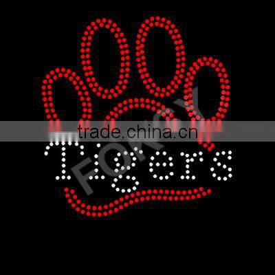 Wholesale Custom Tigers Letters Rhinestone Hotfix Transfers
