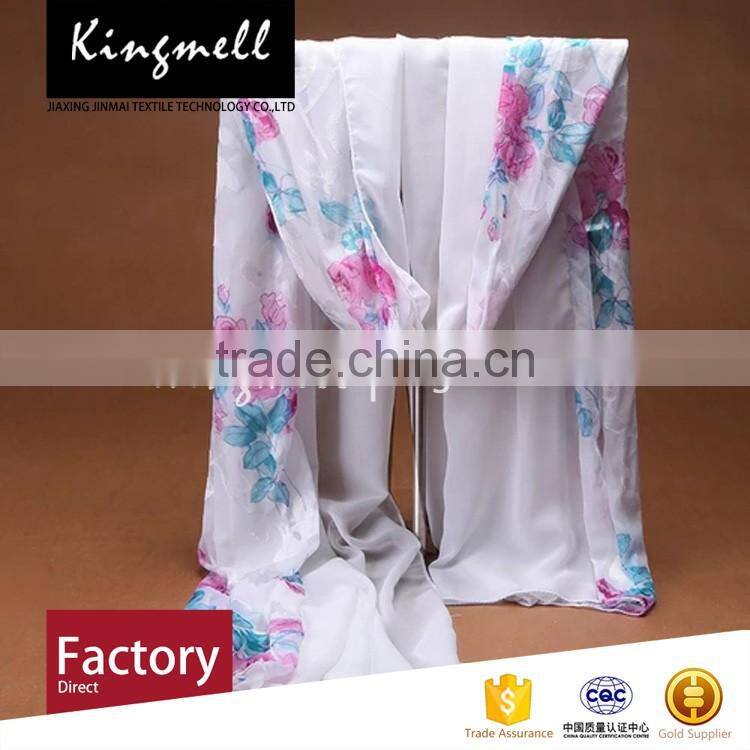 Customized silk chiffon scarfs 2017 women