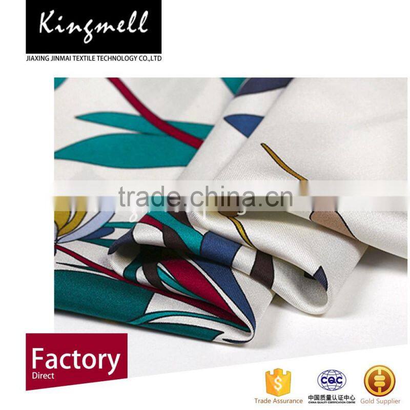 2016 Hot summer digital printed twill silk fabric for garment and scarf