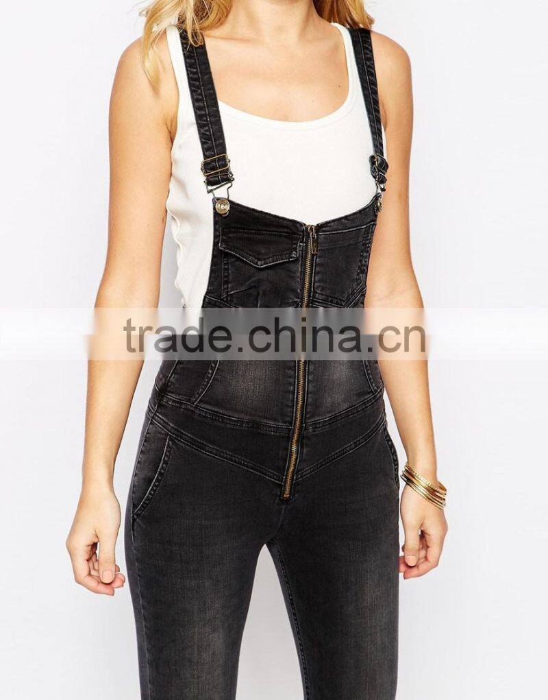 2015 China factory OEM ODM fashionable customized Overall Jumpsuit with Plunge neckline