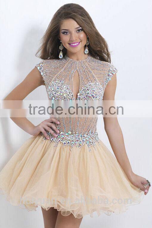 princess luxury beaded cap sleeve medium length evening dress
