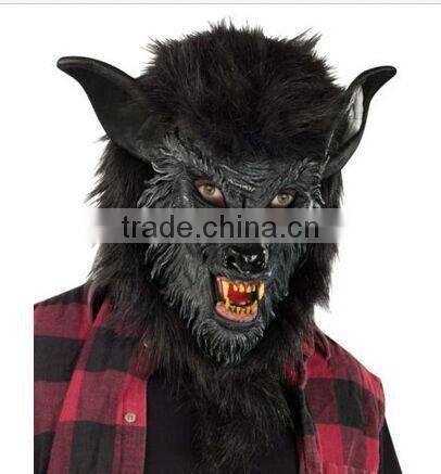 Black Hairy Werewolf Wolf Wolfman Scary Mask,balck hairy wolf mask