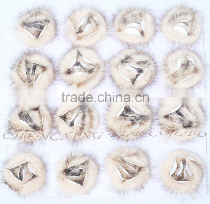 CX-A-25D Chengxing Wholesale Genuine Mink Flower Fur Brooch