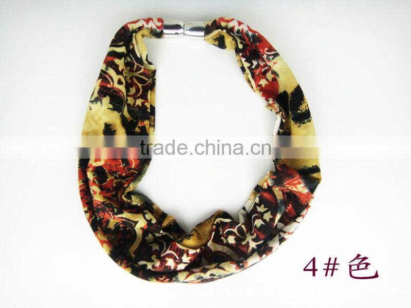 Customizable Digtial Printed Metal Tassel Charm Jewelry Scarves High End Long Wrapped Scarves Office Lady Costume Jewelry