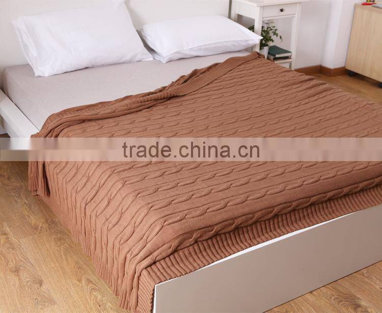 cozy design big sized wool cable knit blanket