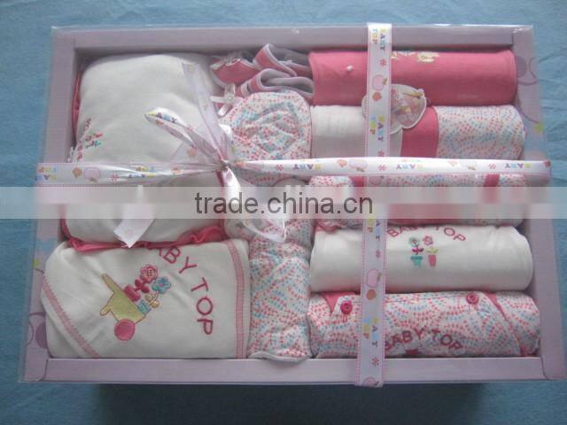 Newest Style Organic Newborn Baby Clothes 15pcs Gift Set Baby Girl Clothes