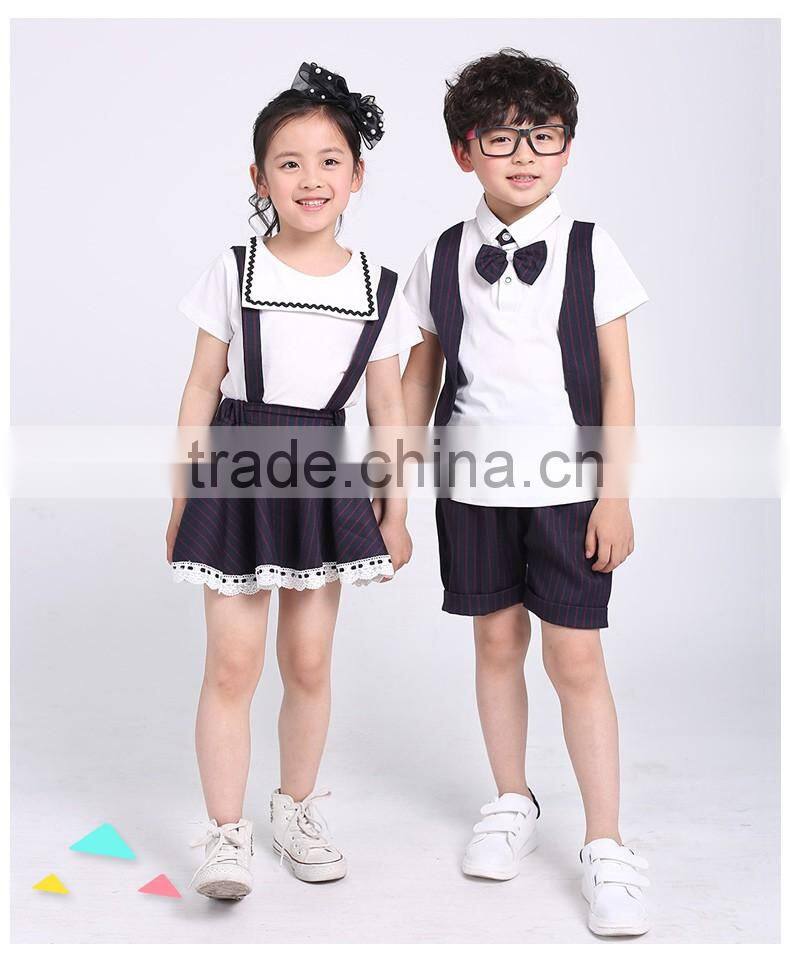 2017 Fashion design kids school uniforms colours models