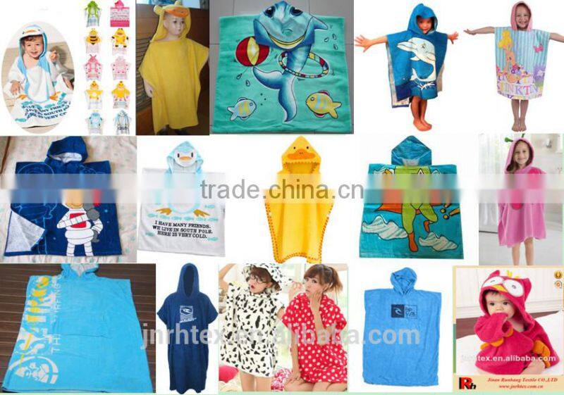 100% cotton custom adult poncho towel