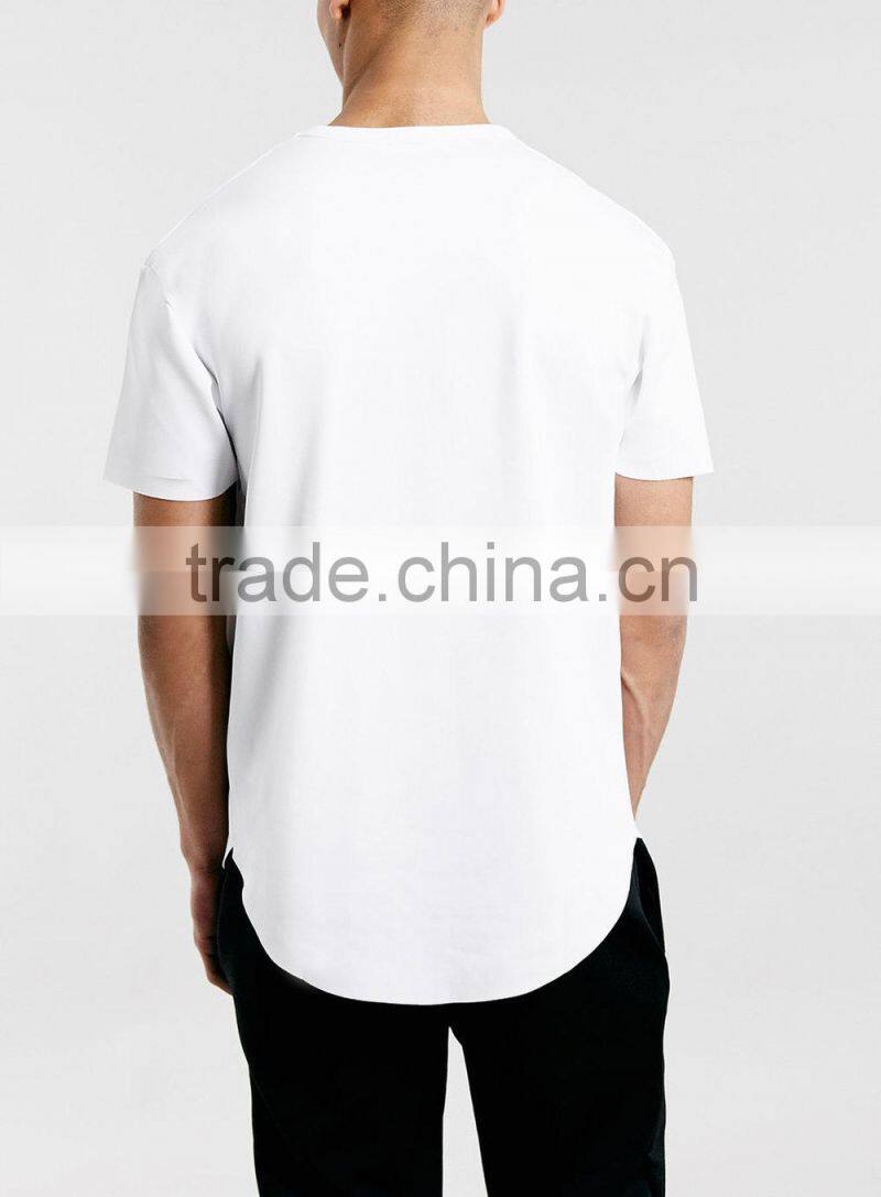 High quality custom long hem t-shirt