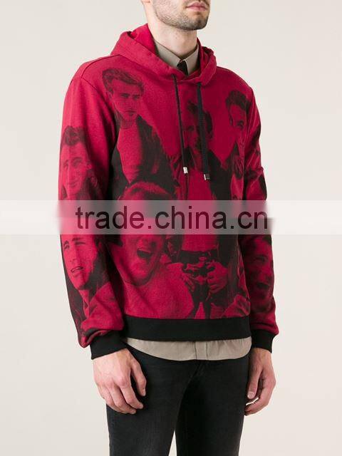 Single custom mens allover hoodies pullover