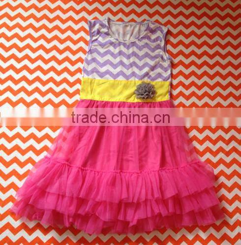 kids clothing wholesale 2014hot sale baby girls chevron dress kids clothes infants summer dress baby ruffle dress children cloth