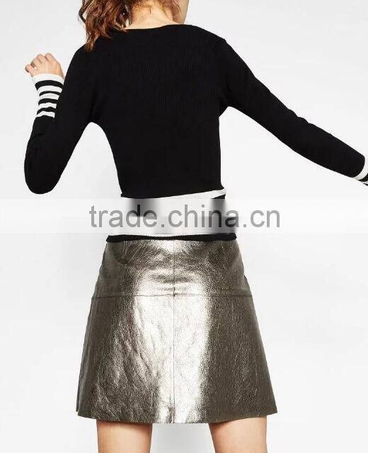 EY0861S European Style Fashion Stripe Pullover Women Sweater