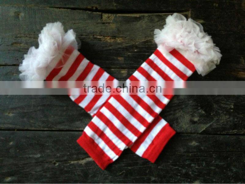 Christmas X-mas xmas baby girls leg warmers with chiffon ruffle baby leg warmer,legging