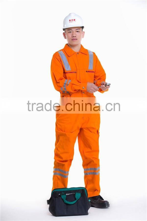 Mens Orange anti shrink chest pocket working clothes