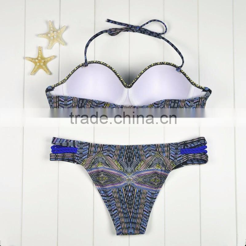 Polyester Bikini different size for choice & padded blue girls swimwear 59377