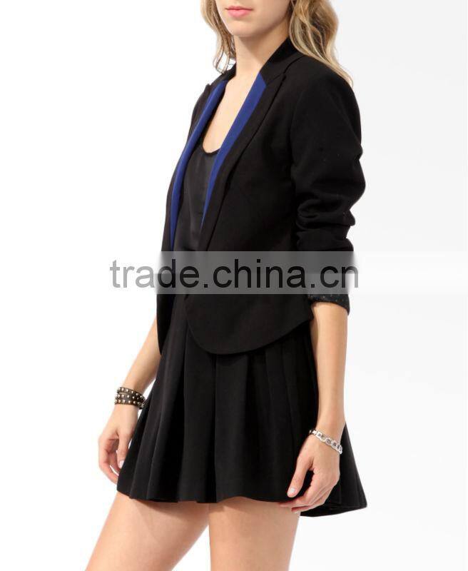 Colorblocked Lapel Blazer