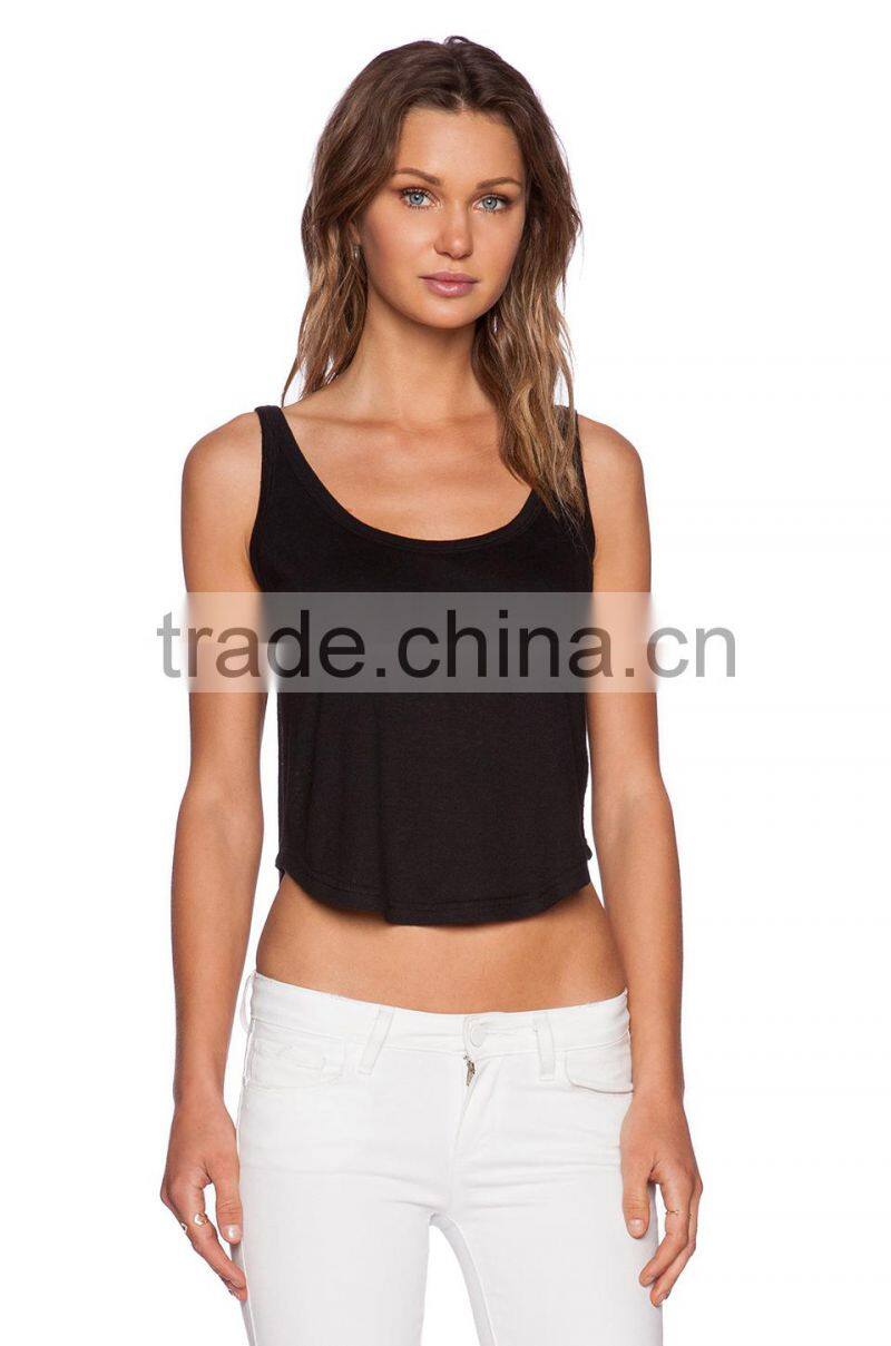 contrast mesh knit back lace tank top
