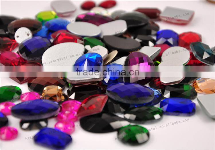 Crystal mirror glass rhinestone no hotfix flat back rhinestone