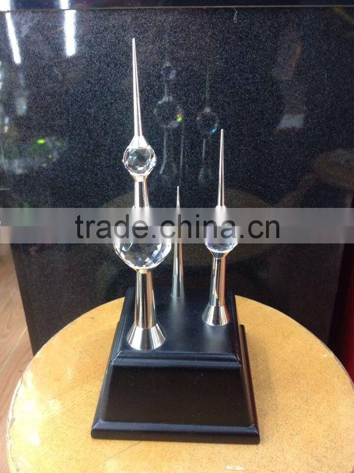 Hight Quality Crystal 24k Kuwait tower model for souvenir gift JC-05