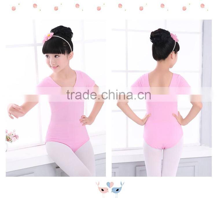 Wholesale Kids Girls Training Dance Costumes 100% Cotton Gymnastics Leotards