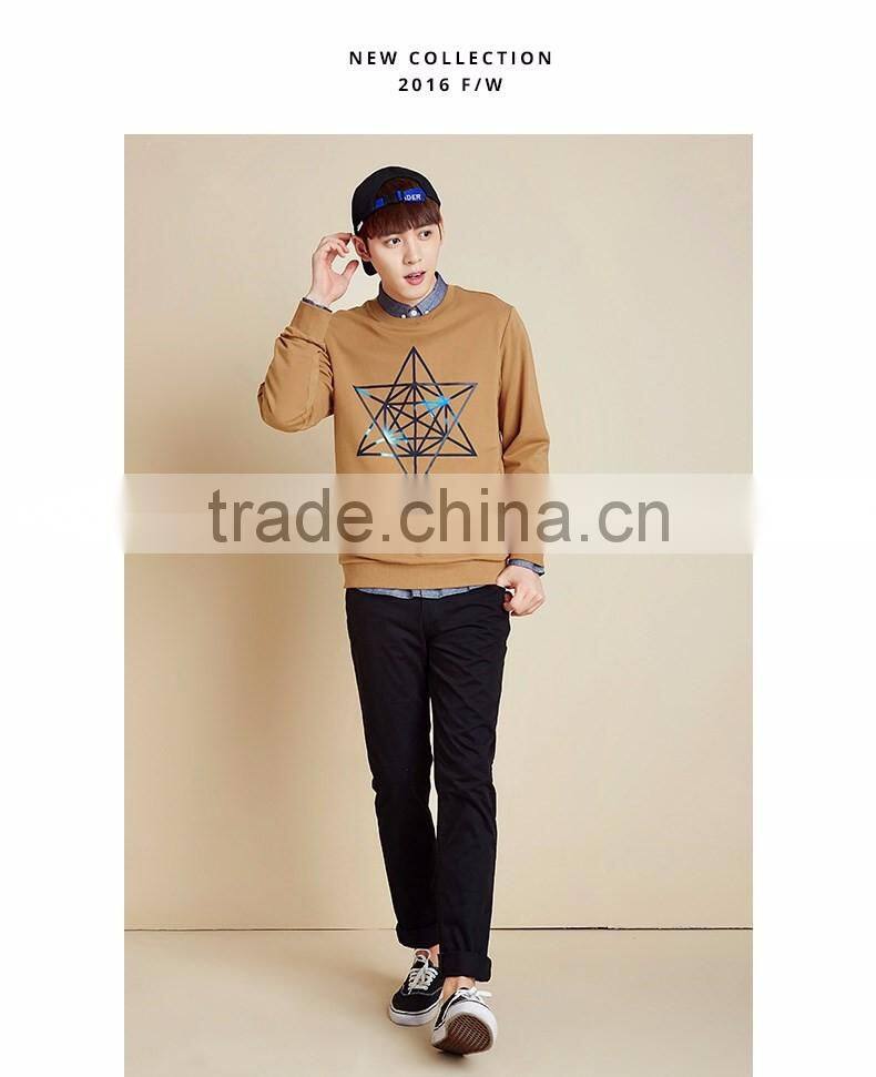 2016 Autumn Sweatshirt Men's Crewneck Long Sleeve Pullover Sweatshirt,Wholesale Casual Crewneck Printed Pullover Sweatshirts