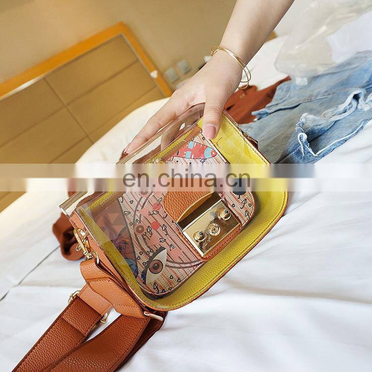 2017 The New Tide Spring Transparent Fashion Printed Shoulder Bag