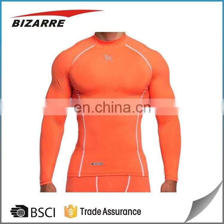 Custom fitness lycra wholesale men active clothing compression t shirt gym wear