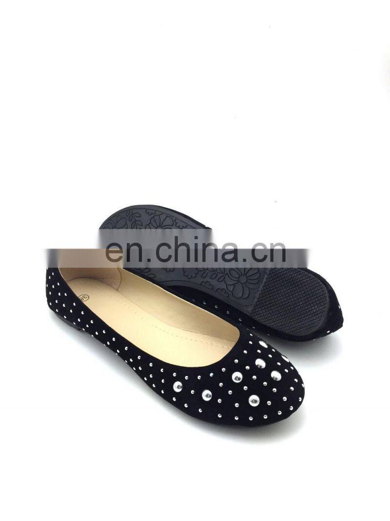 Wholesale casual women shoes latest rivet design sexy lady flat shoes