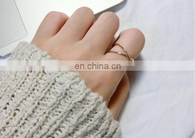 Korean Minimalist Cross Hollow Alloy Ring Above Knuckle Ring